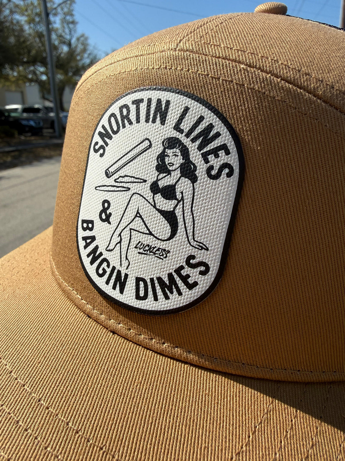 Lines and Dimes Canvas Patch Trucker