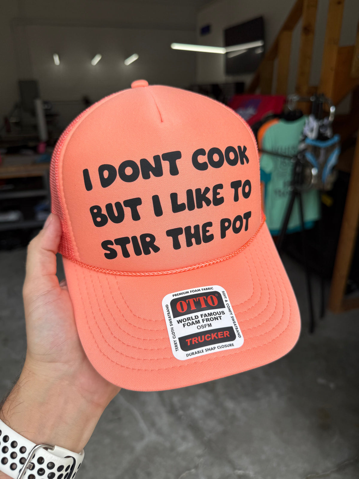 I Don't Cook But I Like to Stir The Pot Trucker Hat